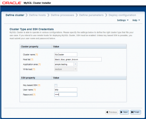 Figure 1 Specify hosts and application type