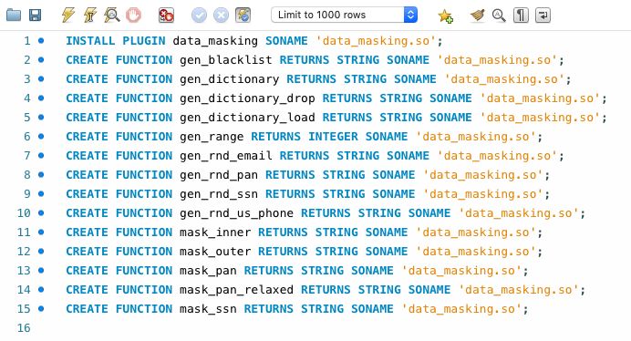 Installing MySQL Masking Plugin and Functions using MySQL Workbench
